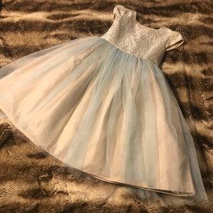 Exquisite Laura Ashley dress blue and gold 6x